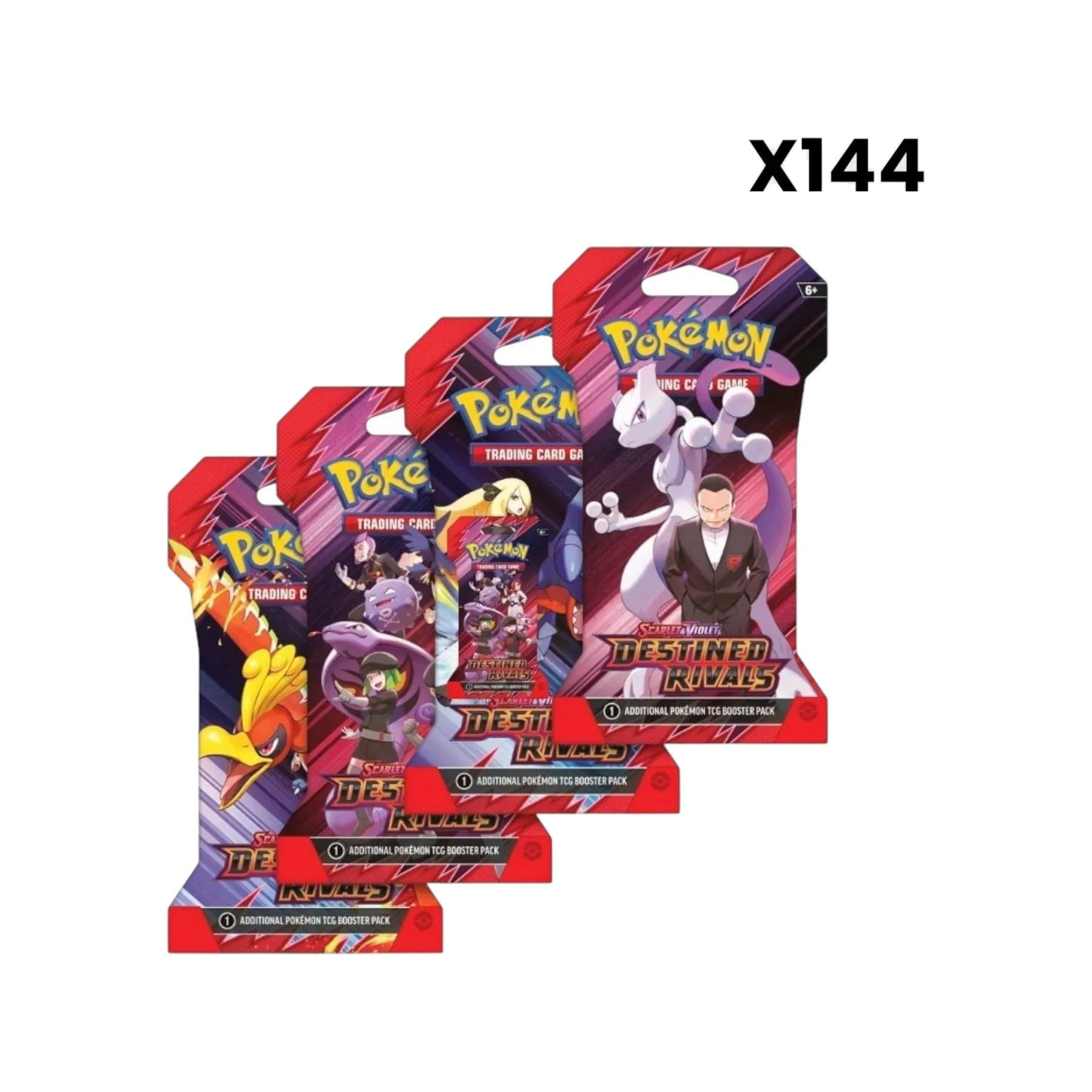 Pokémon TCG: Scarlet & Violet—Destined Rivals Sleeved Booster Pack Case – 144 Packs