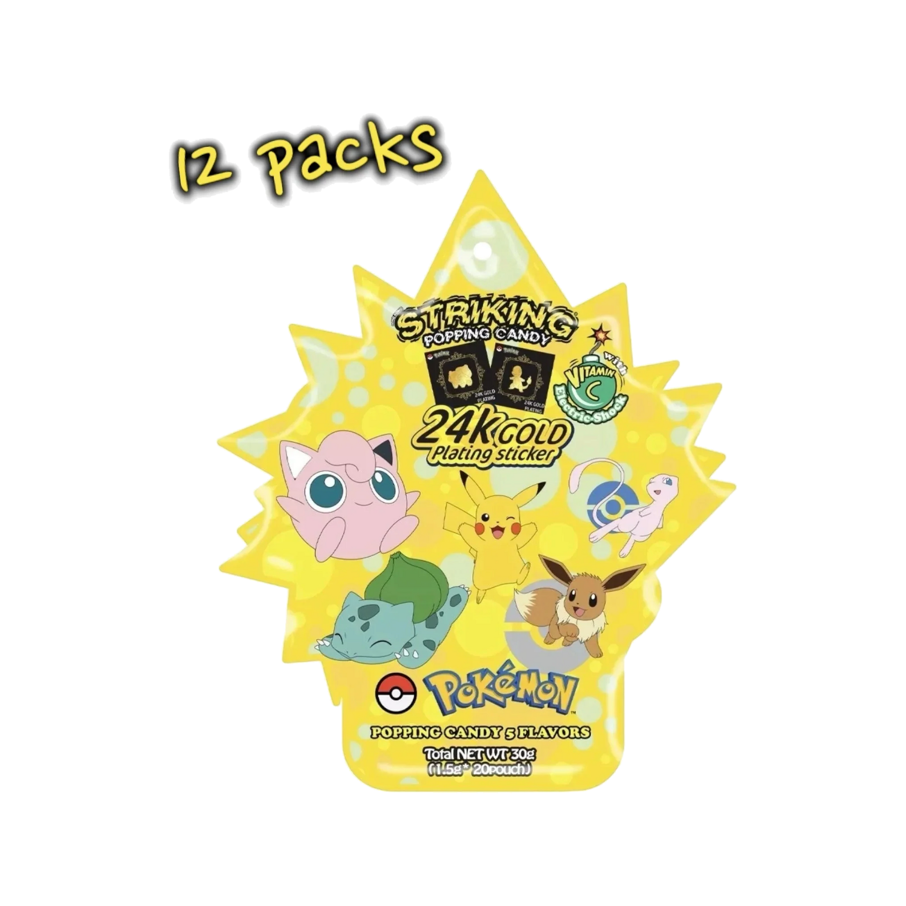 Pokémon: Striking Popping Candy 12-Pack Bundle with 24K Gold Sticker - Korean [Discontinued]